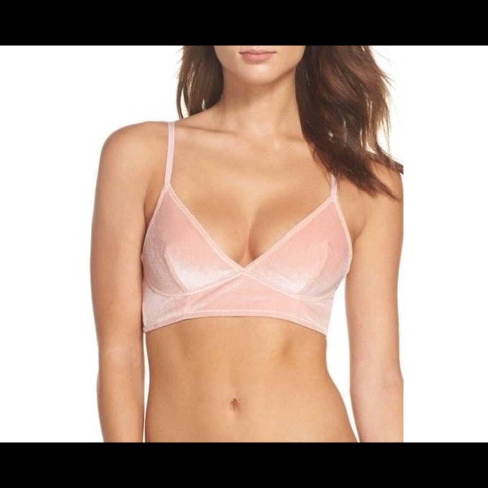 Pink velvet bralette